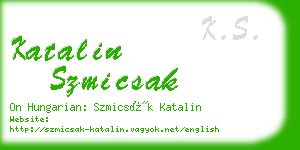 katalin szmicsak business card